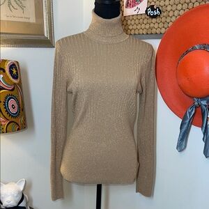Classic Worthington Gold Knit Turtleneck Sz. L